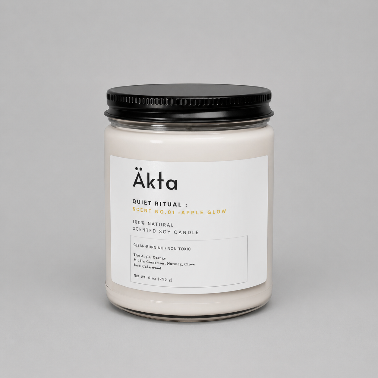 NO.1 : Apple Harvest | 天然100%ソイキャンドル（9oz Soy Candle）