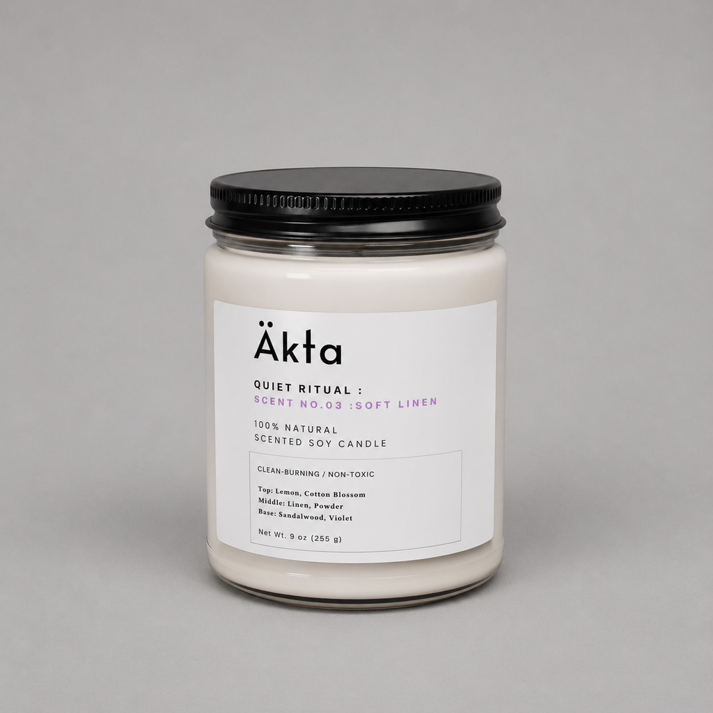 No.03 Soft Linen｜天然100%ソイキャンドル（9oz Soy Candle）