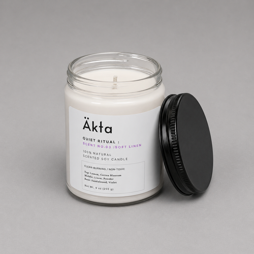 No.03 Soft Linen｜天然100%ソイキャンドル（9oz Soy Candle）